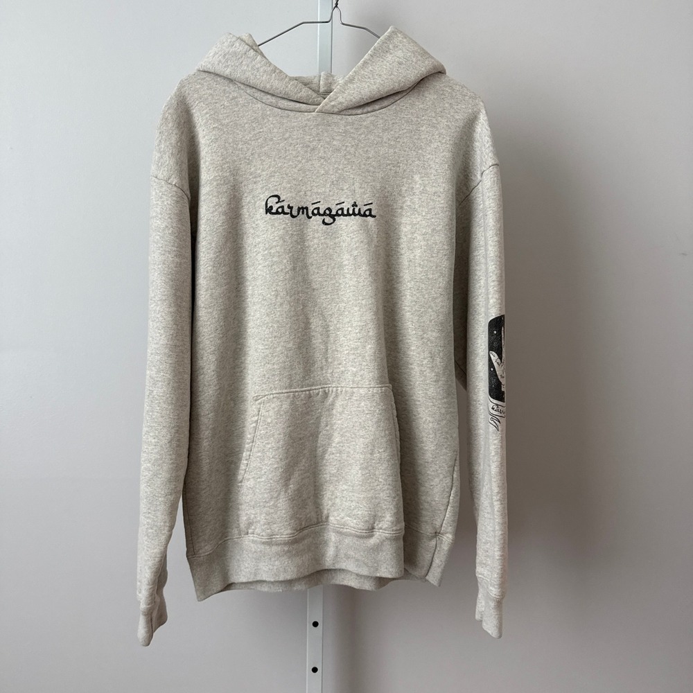 Karmagawa M Gray Hoodie Zodiac Astrology Celestial Graphic Sweatshirt Streetwear
